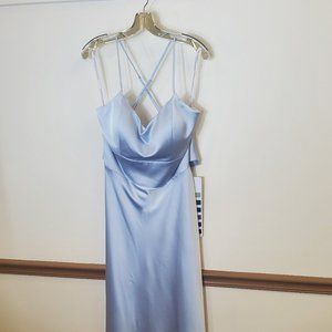 Silky Satin Midi Scoop Neck Dress (WITH POCKETS)